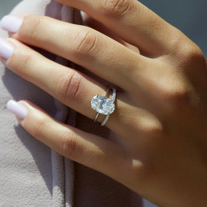 The Maia Set With A 1 Carat Oval Lab Diamond