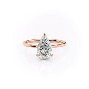 The Maia Set With A 3 Carat Pear Moissanite