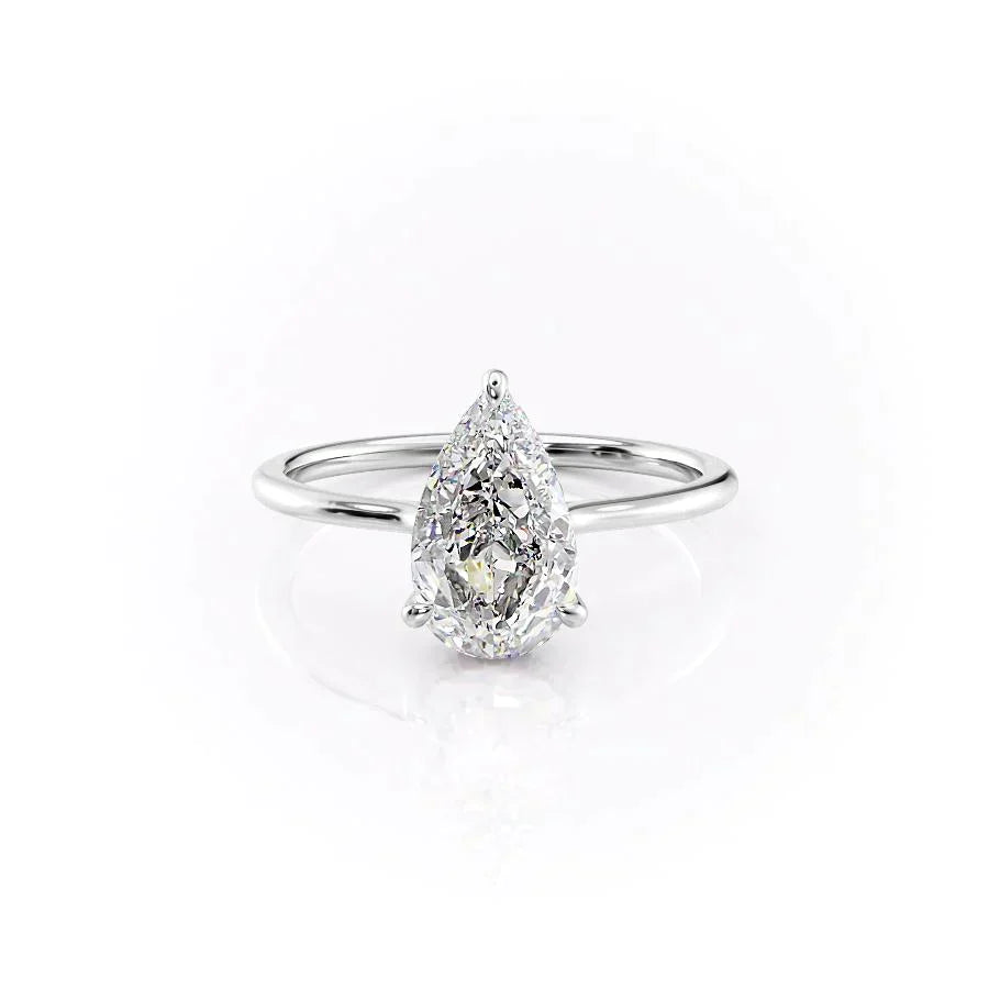 The Maia Set With A 3 Carat Pear Moissanite
