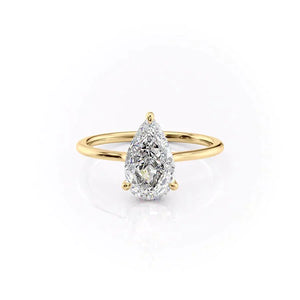 The Maia Set With A 1.5 Carat Pear Lab Diamond
