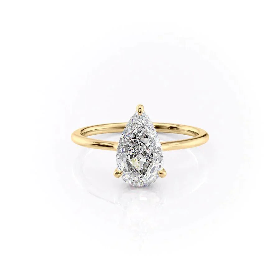 The Maia Set With A 1.5 Carat Pear Lab Diamond