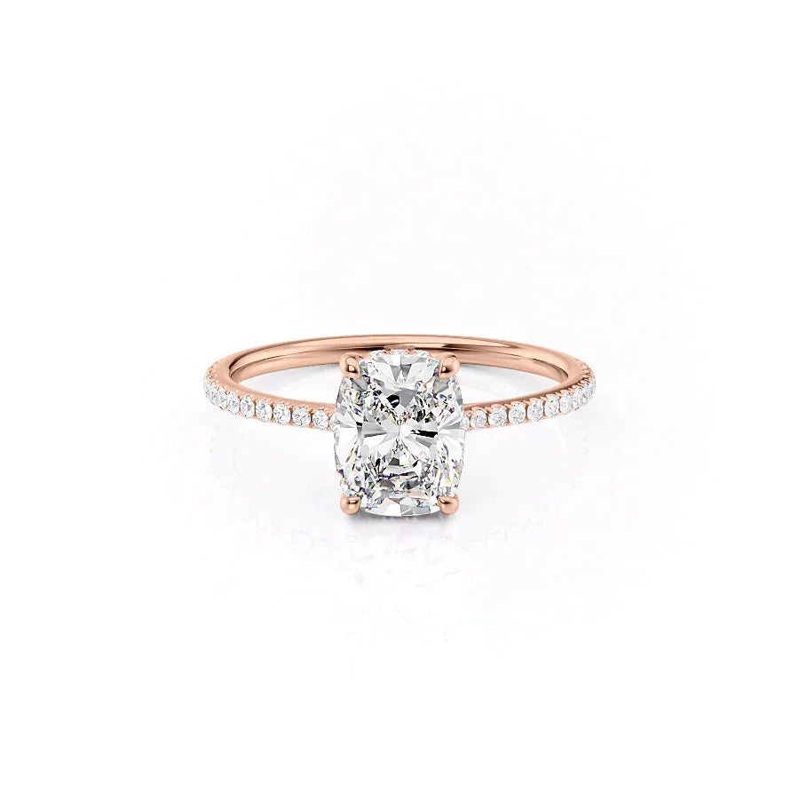 The Pave Maia Set With A 5 Carat Elongated Cushion Moissanite