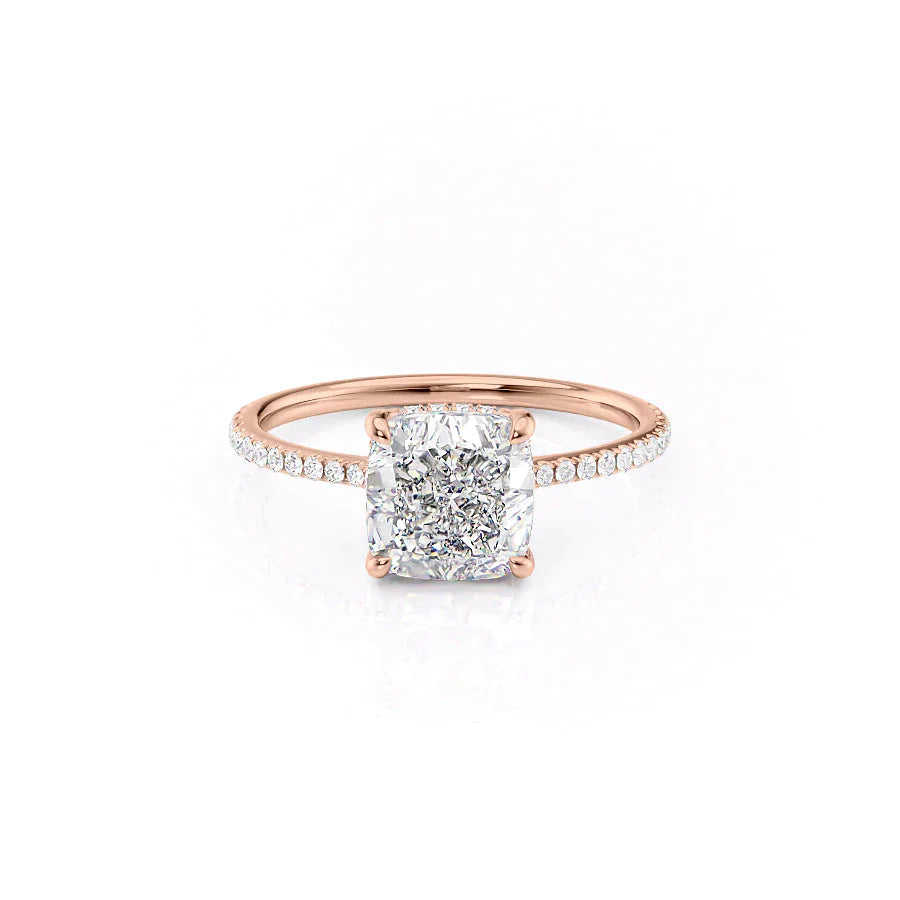 The Pave Maia Set With A 1 Carat Cushion Lab Diamond
