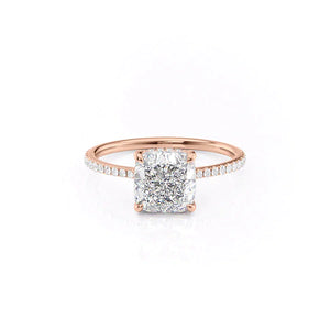The Pave Maia Set With A 1 Carat Cushion Lab Diamond