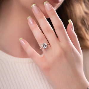 The Pave Maia Set With A 1.5 Carat Cushion Lab Diamond