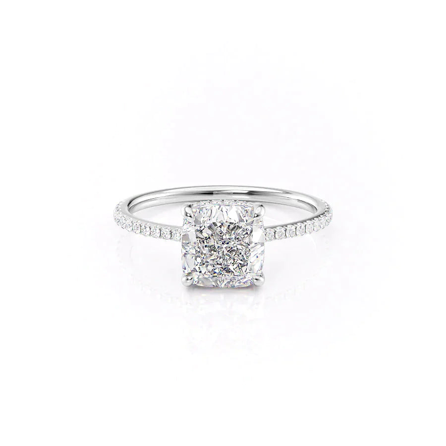 The Pave Maia Set With A 1 Carat Cushion Lab Diamond
