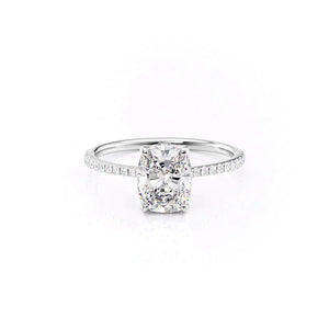 The Pave Maia Set With A 2.5 Carat Elongated Cushion Lab Diamond