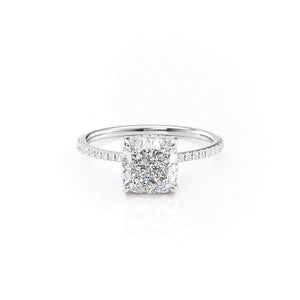 The Pave Maia Set With A 3 Carat Cushion Lab Diamond