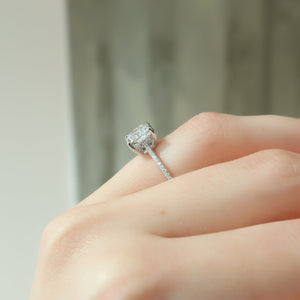 The Pave Maia Set With A 1 Carat Cushion Lab Diamond