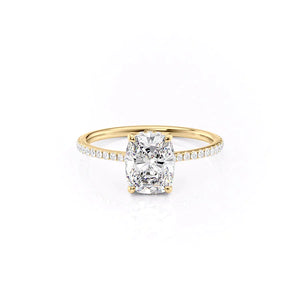 The Pave Maia Set With A 1 Carat Elongated Cushion Lab Diamond