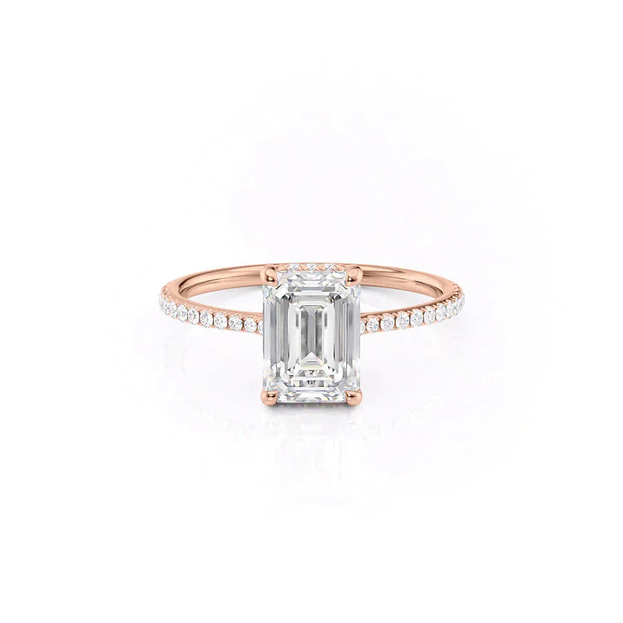 The Pave Maia Set With A 5 Carat Emerald Moissanite