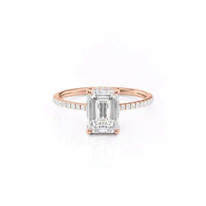 The Pave Maia Set With A 3 Carat Emerald Moissanite