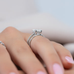 The Pave Maia Set With A 1.5 Carat Emerald Lab Diamond