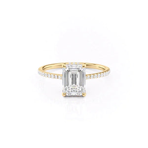 The Pave Maia Set With A 1 Carat Emerald Moissanite