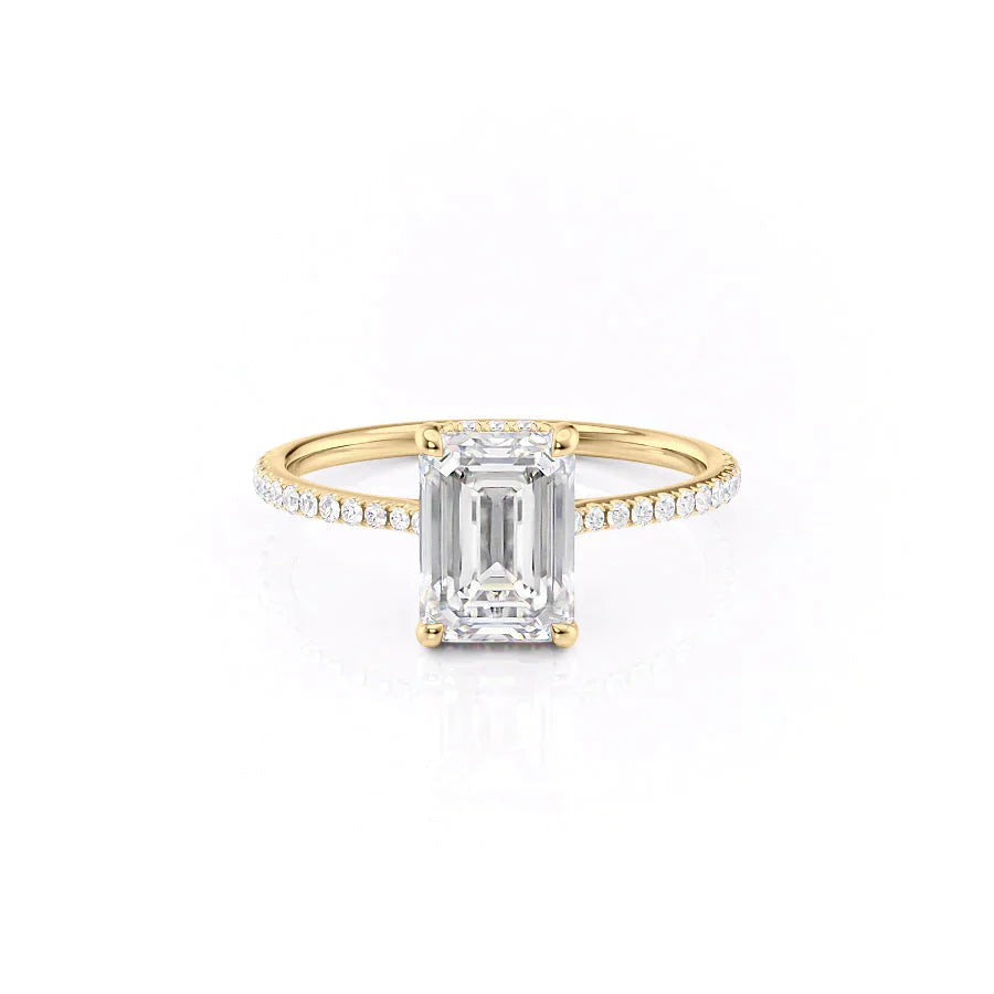 The Pave Maia Set With A 2 Carat Emerald Moissanite