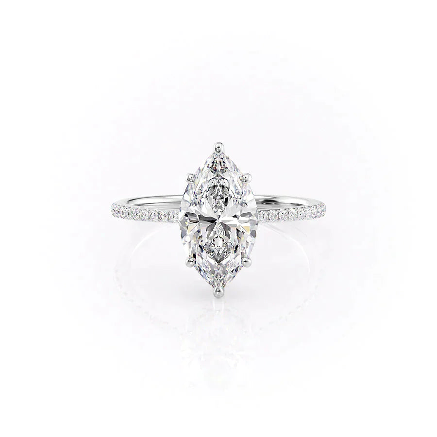 The Pave Maia Set With A 1.5 Carat Marquise Lab Diamond