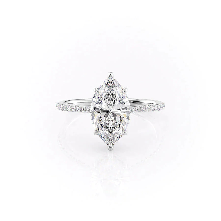 The Pave Maia Set With A 1 Carat Marquise Lab Diamond