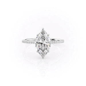 The Pave Maia Set With A 2.5 Carat Marquise Lab Diamond