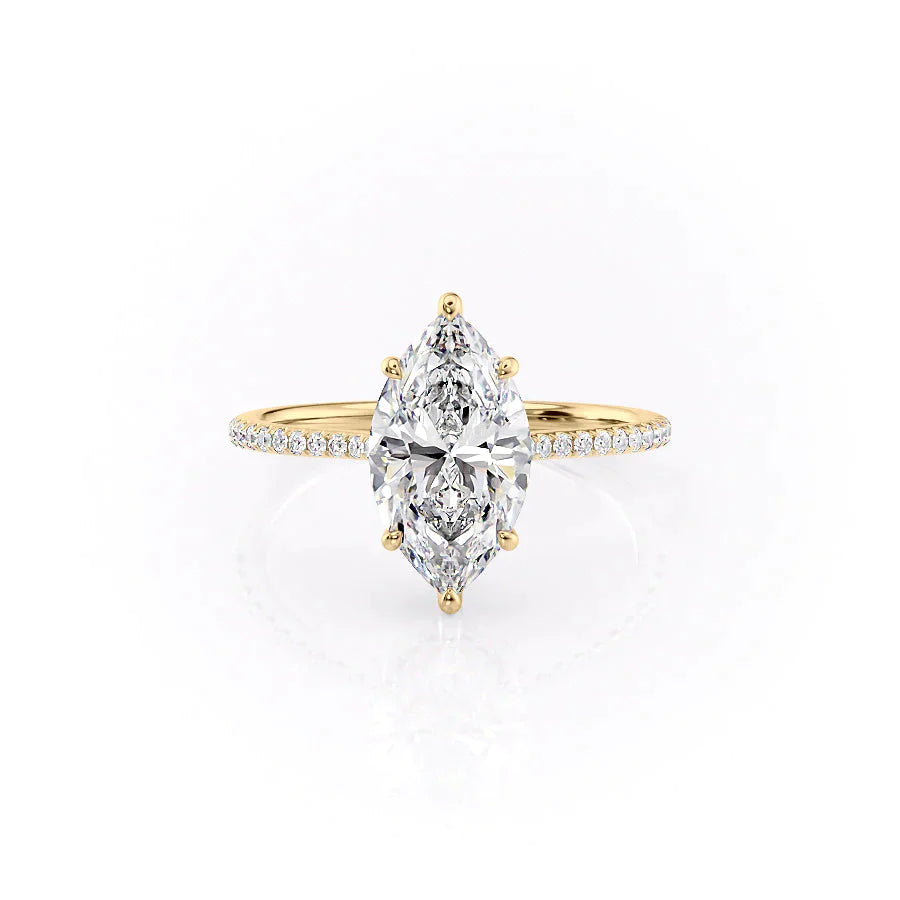 The Pave Maia Set With A 1 Carat Marquise Lab Diamond