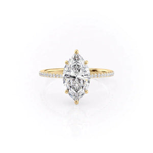 The Pave Maia Set With A 1 Carat Marquise Lab Diamond