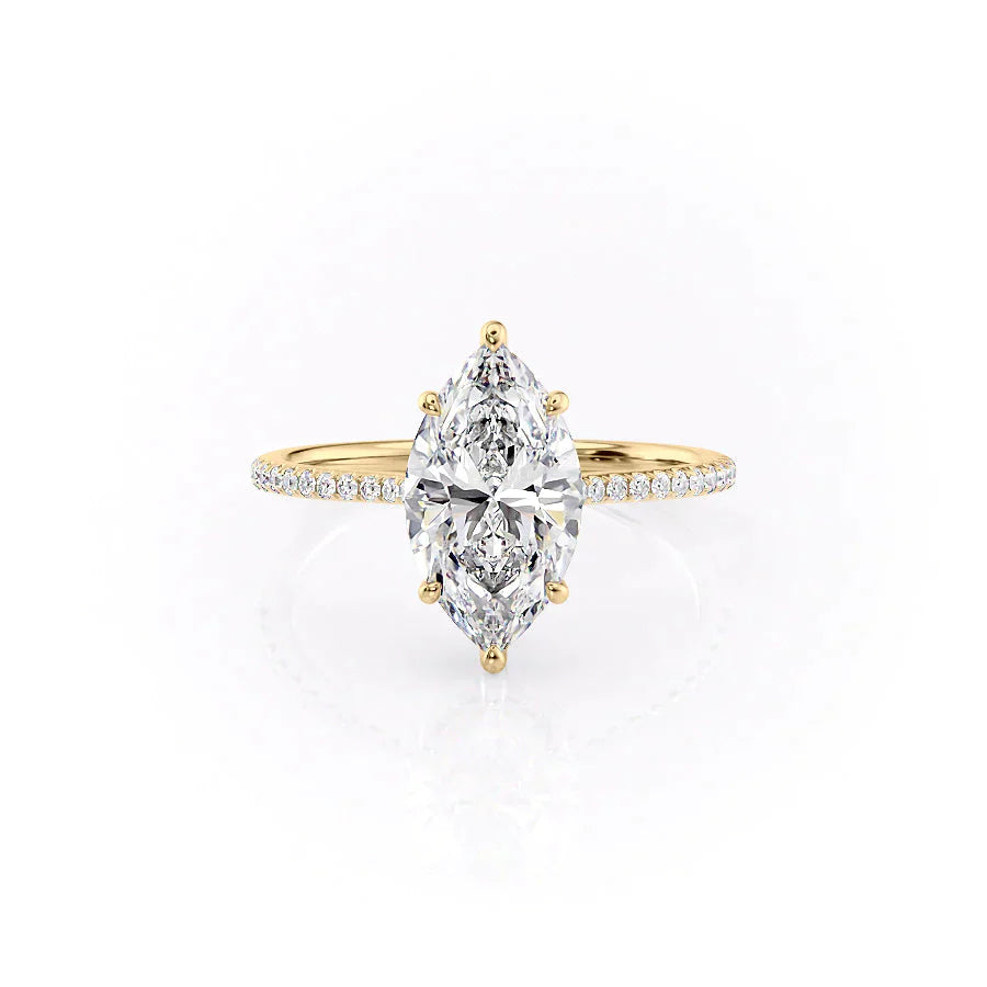 The Pave Maia Set With A 3 Carat Marquise Lab Diamond