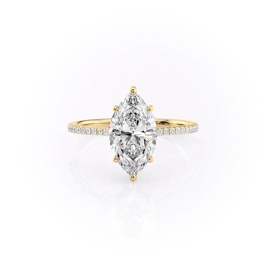 The Pave Maia Set With A 5 Carat Marquise Moissanite