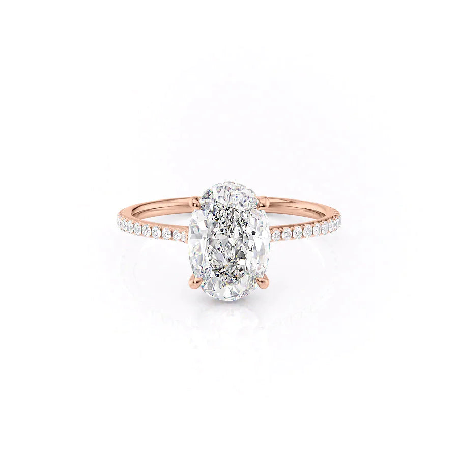 The Pave Maia Set With A 1 Carat Oval Lab Diamond