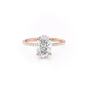 The Pave Maia Set With A 1 Carat Oval Lab Diamond