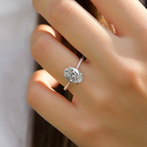 The Pave Maia Set With A 2 Carat Oval Lab Diamond