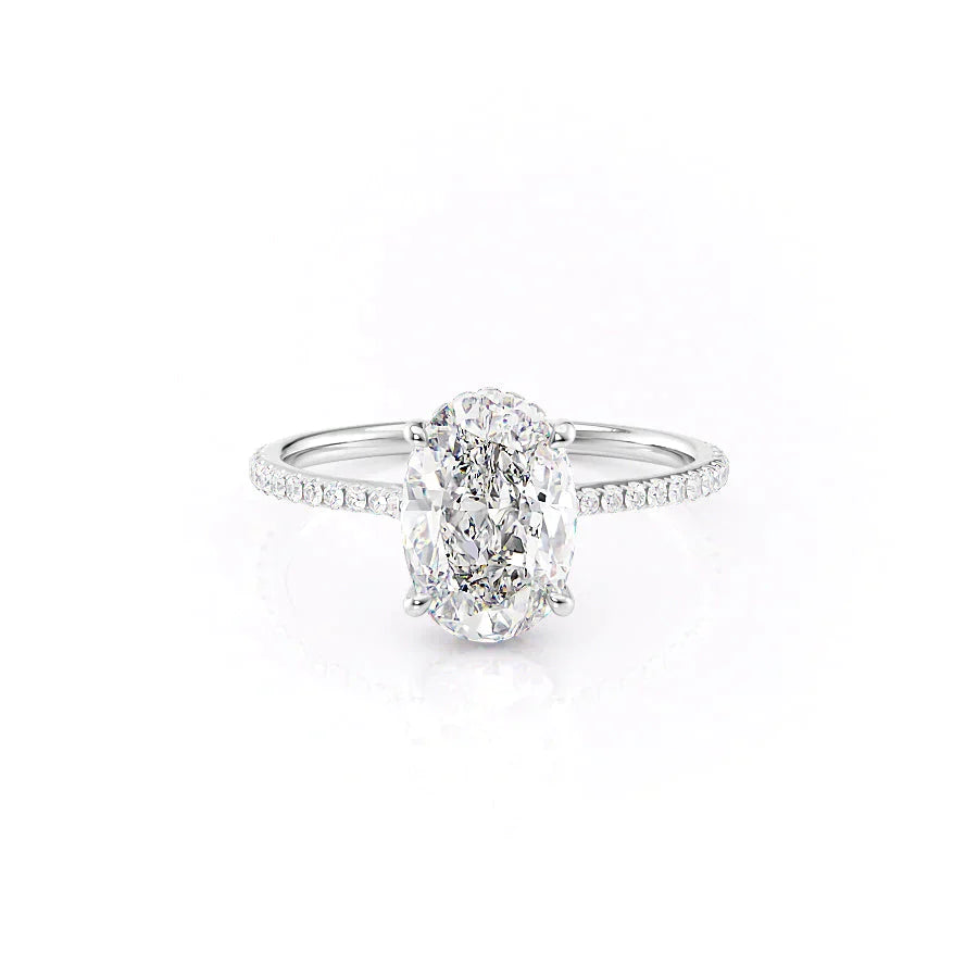 The Pave Maia Set With A 3 Carat Oval Moissanite
