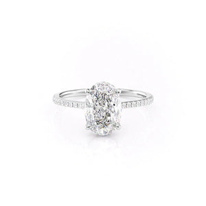 The Pave Maia Set With A 1 Carat Oval Lab Diamond