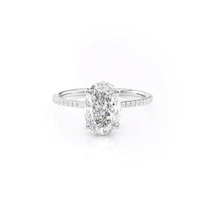 The Pave Maia Set With A 1 Carat Oval Moissanite