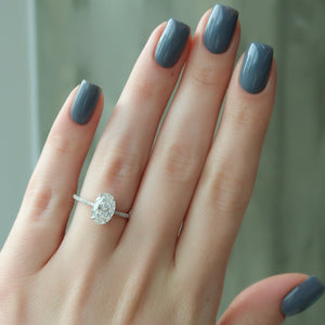 The Pave Maia Set With A 3 Carat Oval Lab Diamond