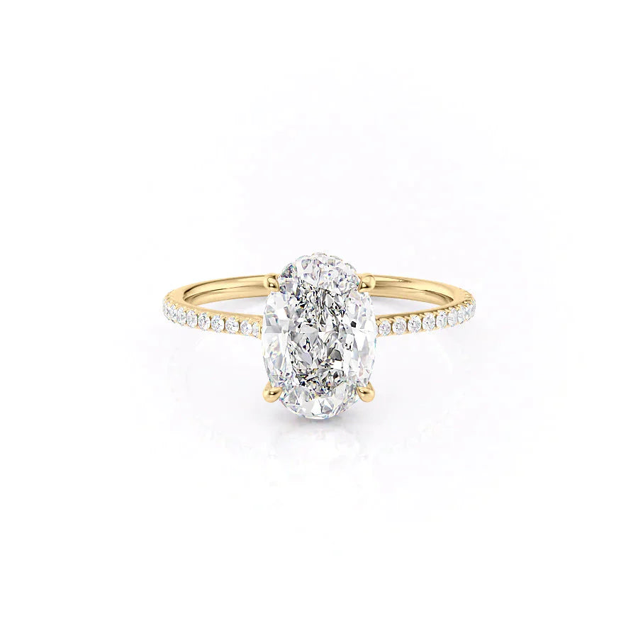 The Pave Maia Set With A 4 Carat Oval Moissanite
