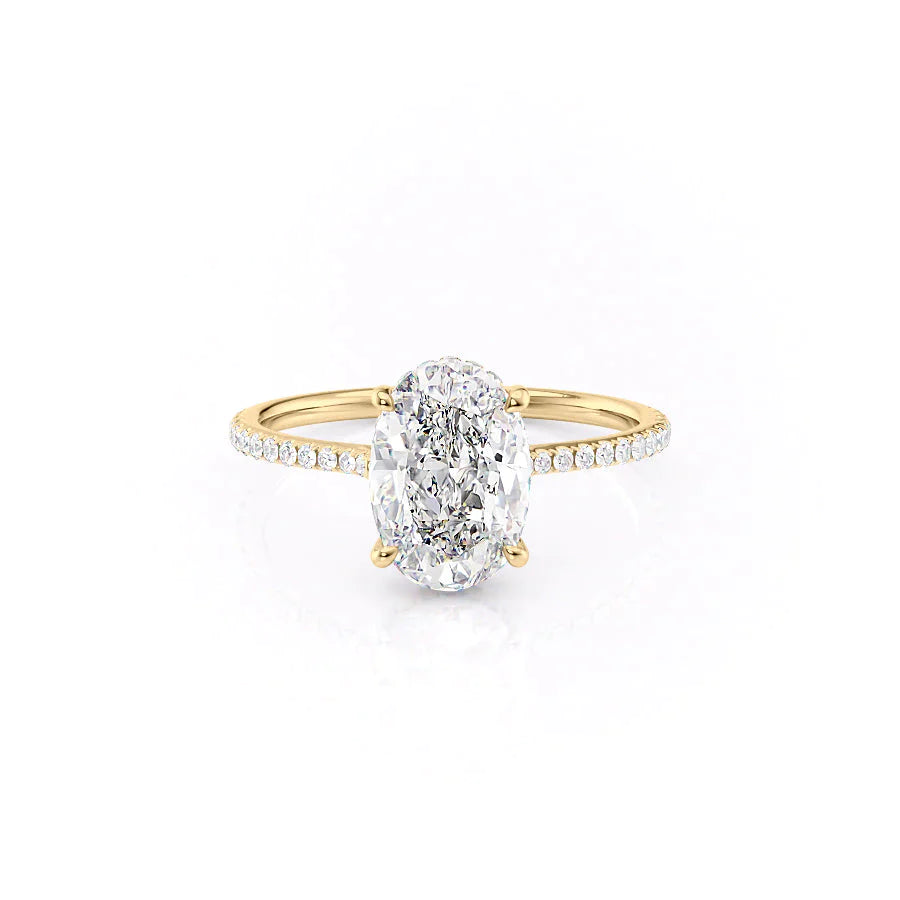 The Pave Maia Set With A 1 Carat Oval Lab Diamond