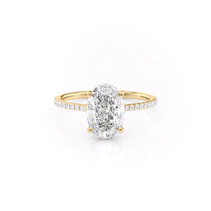 The Pave Maia Set With A 1 Carat Oval Lab Diamond