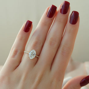 The Pave Maia Set With A 2.5 Carat Oval Lab Diamond