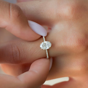 The Pave Maia Set With A 2.5 Carat Oval Lab Diamond