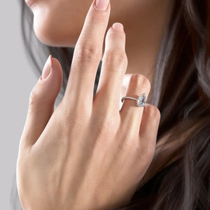 The Pave Maia Set With A 2 Carat Pear Lab Diamond