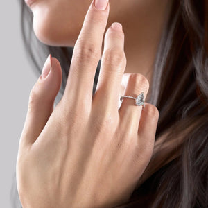 The Pave Maia Set With A 2 Carat Pear Lab Diamond