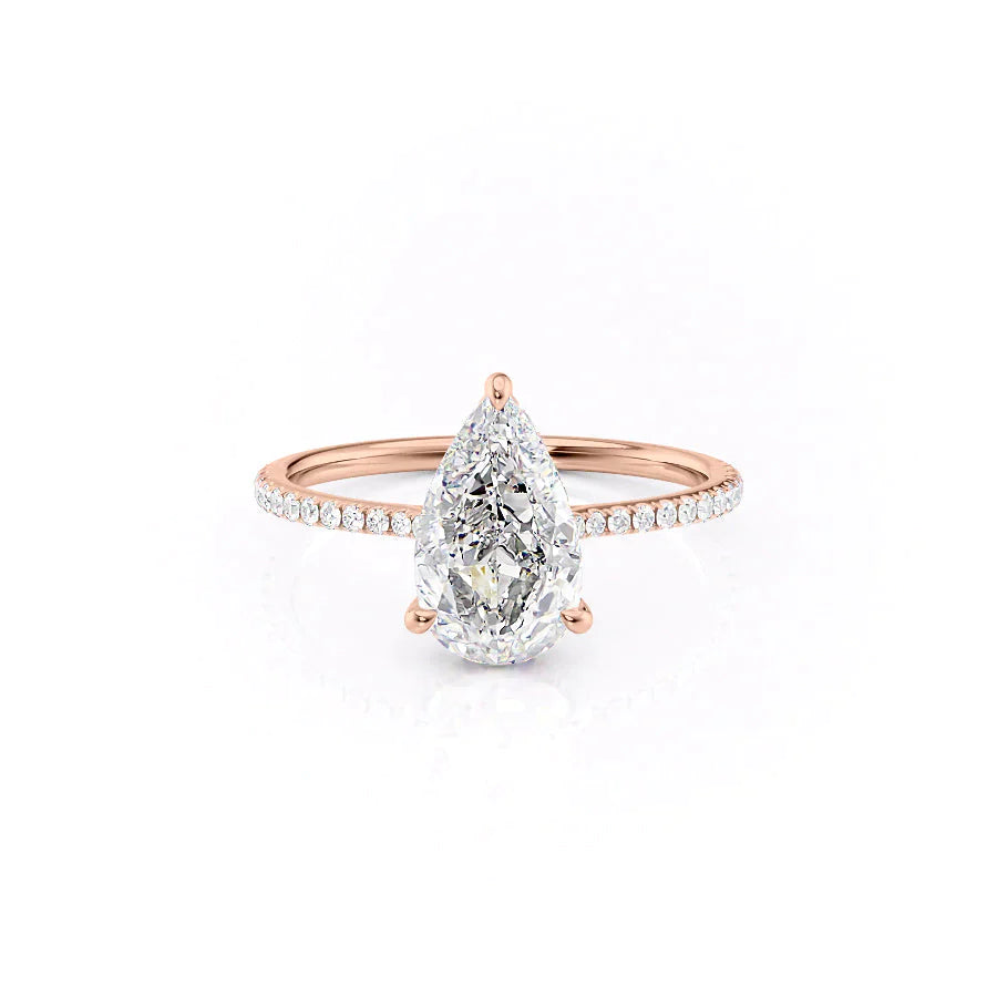 The Pave Maia Set With A 1 Carat Pear Lab Diamond