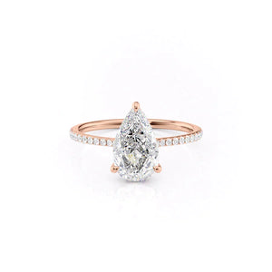 The Pave Maia Set With A 1 Carat Pear Lab Diamond