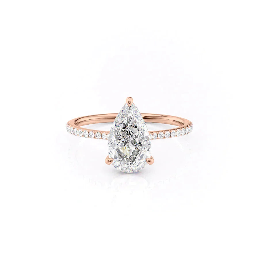 The Pave Maia Set With A 2 Carat Pear Moissanite