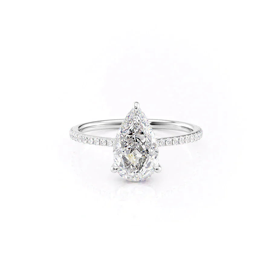 The Pave Maia Set With A 5 Carat Pear Moissanite
