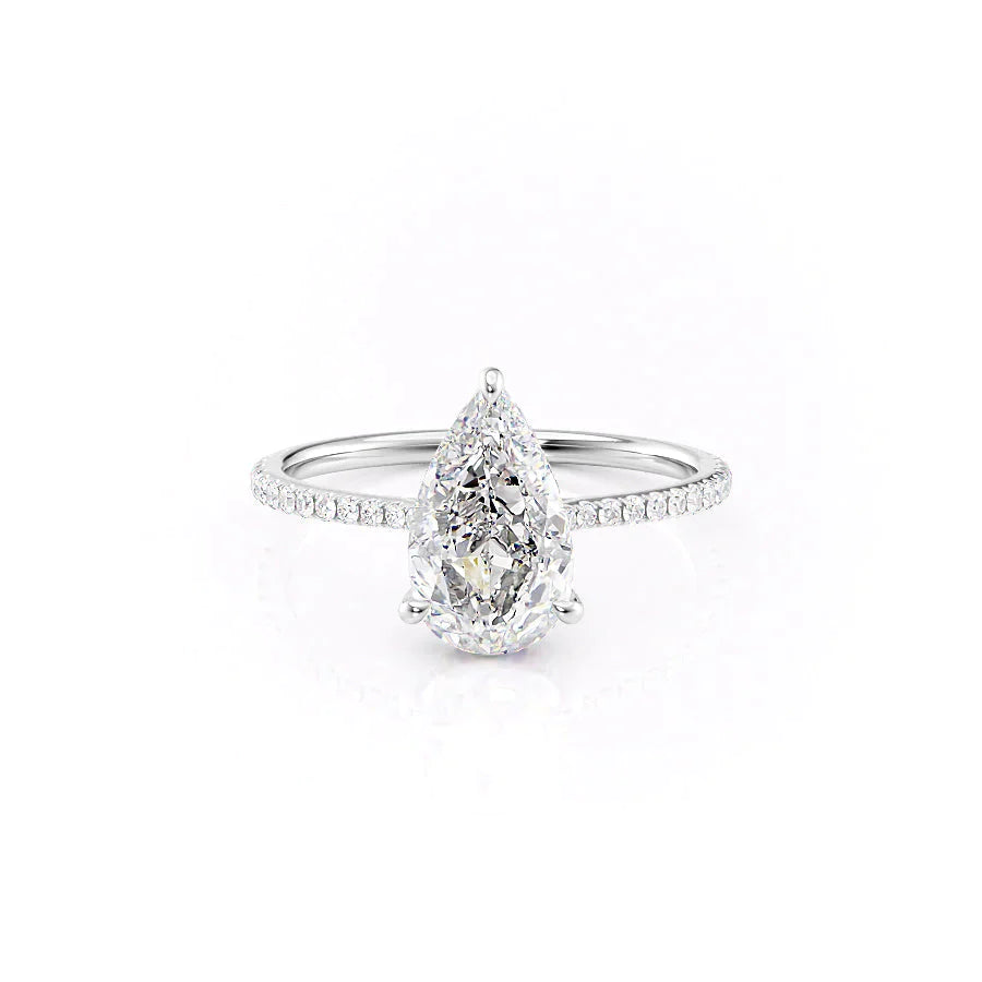 The Pave Maia Set With A 1 Carat Pear Lab Diamond