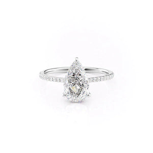 The Pave Maia Set With A 1 Carat Pear Lab Diamond