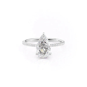 The Pave Maia Set With A 2.5 Carat Pear Lab Diamond