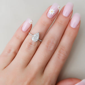 The Pave Maia Set With A 3 Carat Pear Lab Diamond