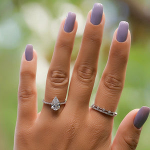 The Pave Maia Set With A 3 Carat Pear Lab Diamond