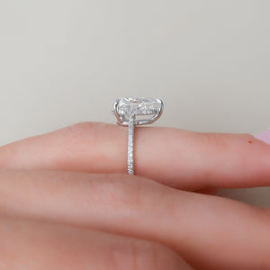 The Pave Maia Set With A 3 Carat Pear Lab Diamond